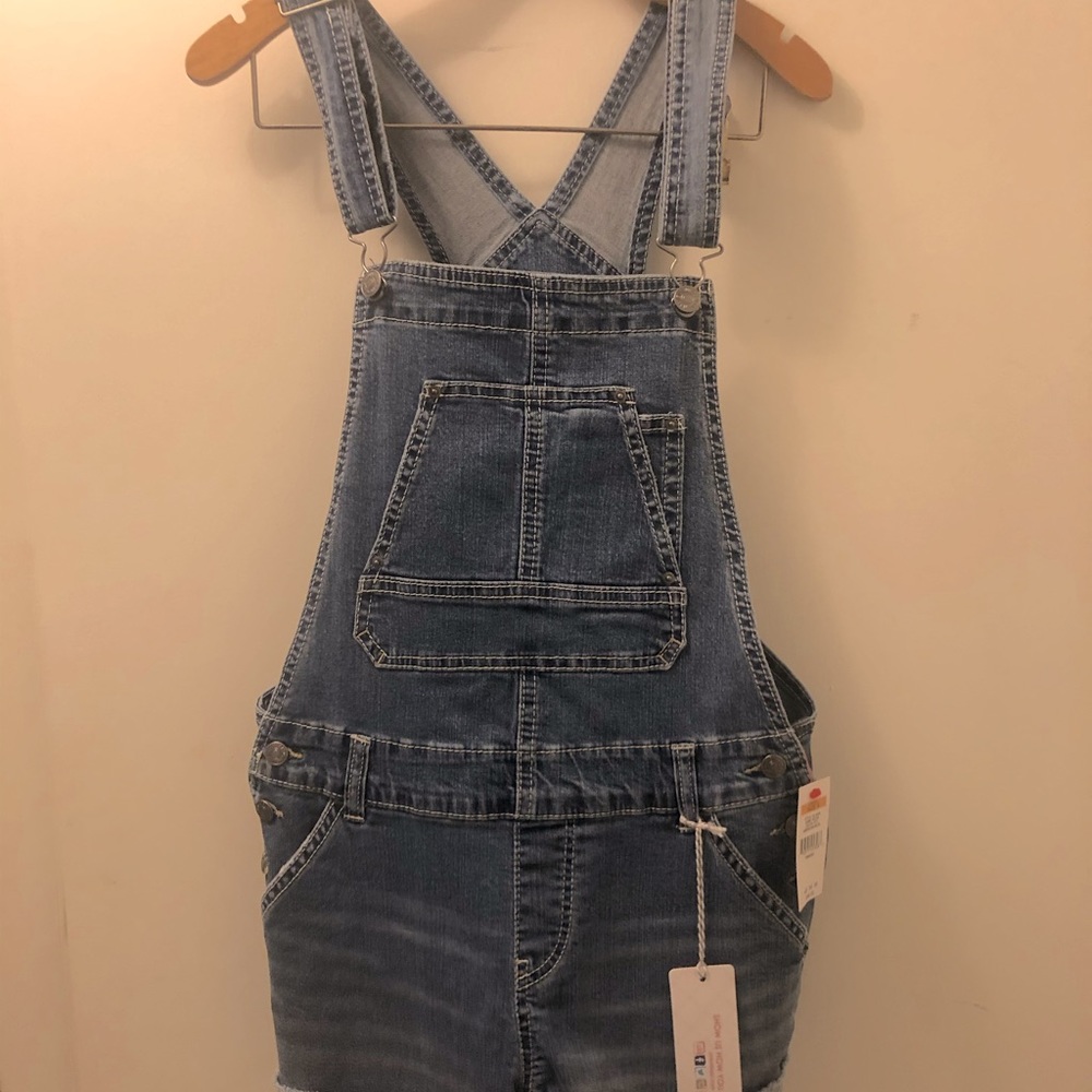 Denim Overall Romper Shorts